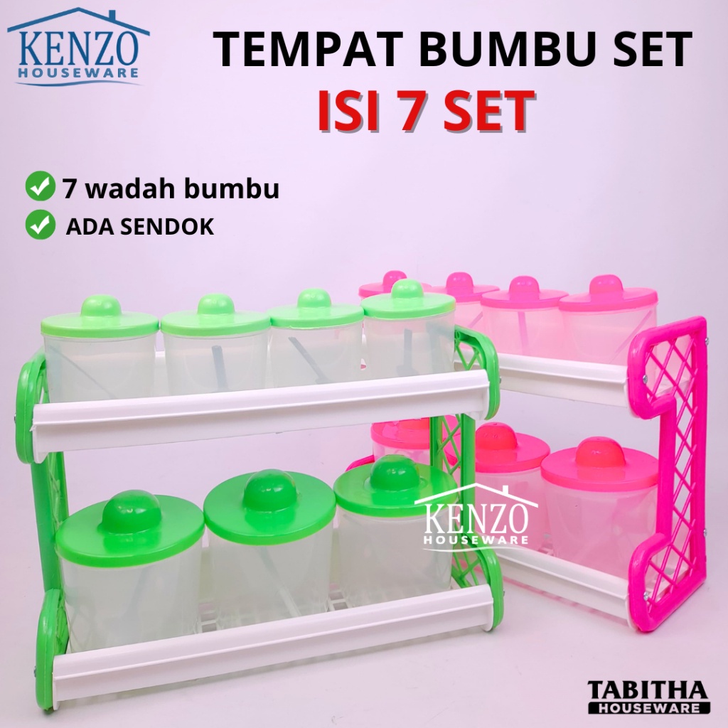 Tempat Bumbu Dapur Bening MONICA TABITHA Kotak Bumbu Dapur Garam Serbaguna Bulat Plastik