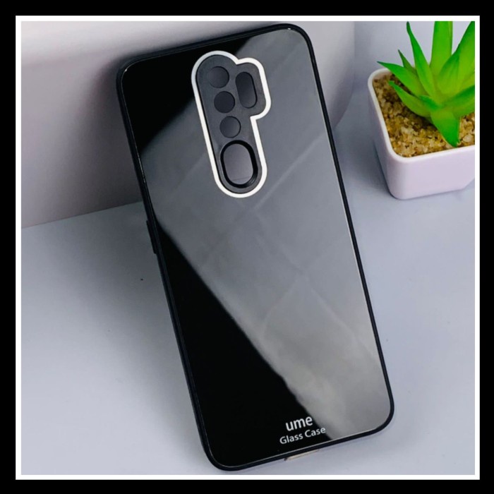 PROMO 01.01 OPPO A9 2020 / A5 2020 CASE CRYSTAL GLASS ORIGINAL HARD SOFT COVER PC - HITAM., OPPO A9 