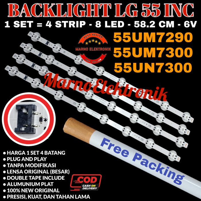 BACKLIGHT LG 55 INC 55UM  55UM7290 55UM7290PTD PTD LAMPU BL 8K 6V  PART TOOL ELECTRO