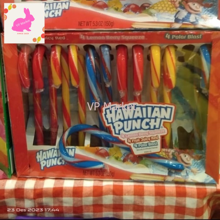 

permen tongkat candy can Hawaiian Punch 4lemon bery 4fruit 4polarblast