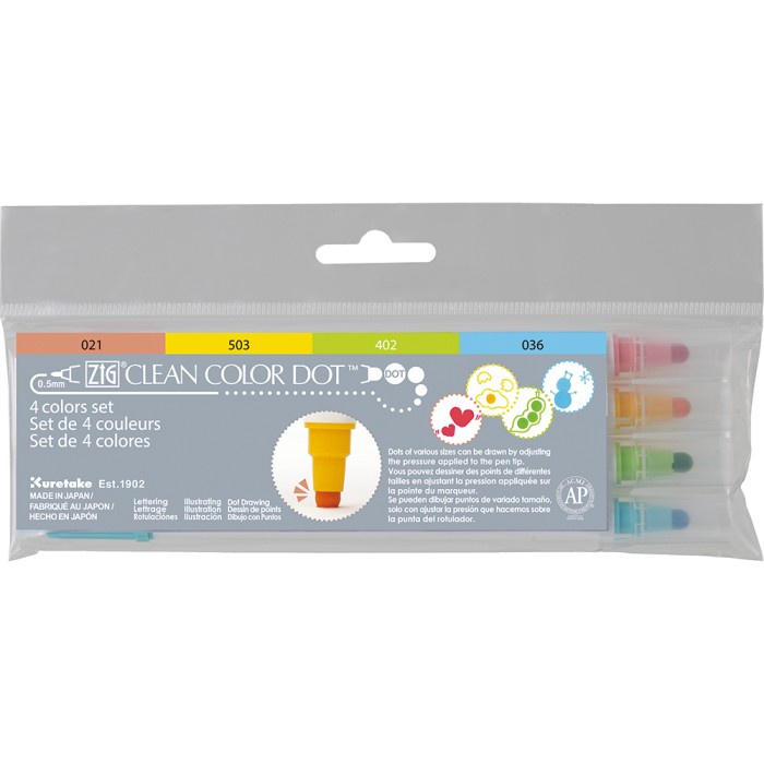 

Andma Zig Clean Color Dot Double-Sided Marker Set 4 Color (TC-6100/4V)
