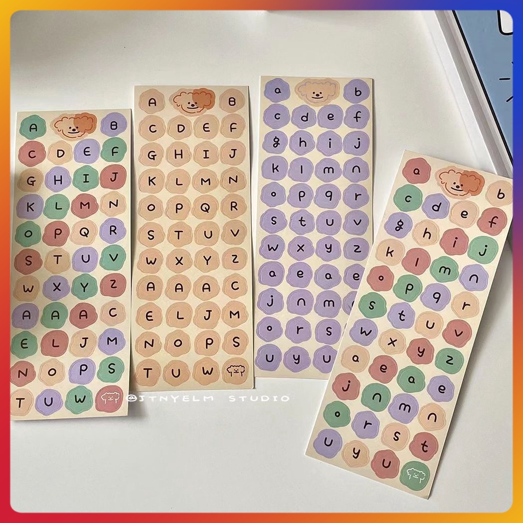 

Stiker kartun alfanumerik/stiker manual bahasa Inggris Korea