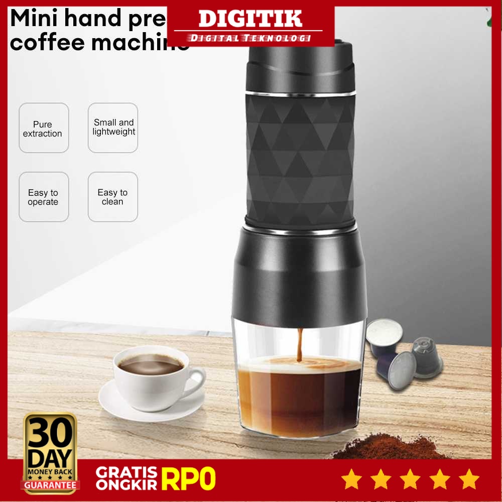 DIGITIK - VARGRU Hand Press Mini Espresso Coffee Maker 3 in 1 20 Bar 120ml - HS-8439