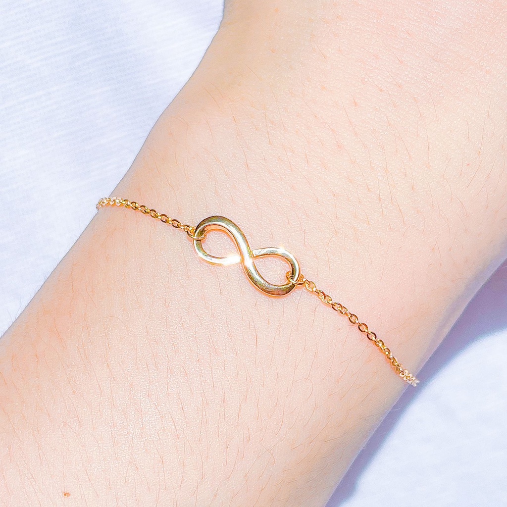 B1XX Rantai tangan SERUT anak dan dewasa emas asli kadar 700 70 16k infinity adjustable delapan tidu