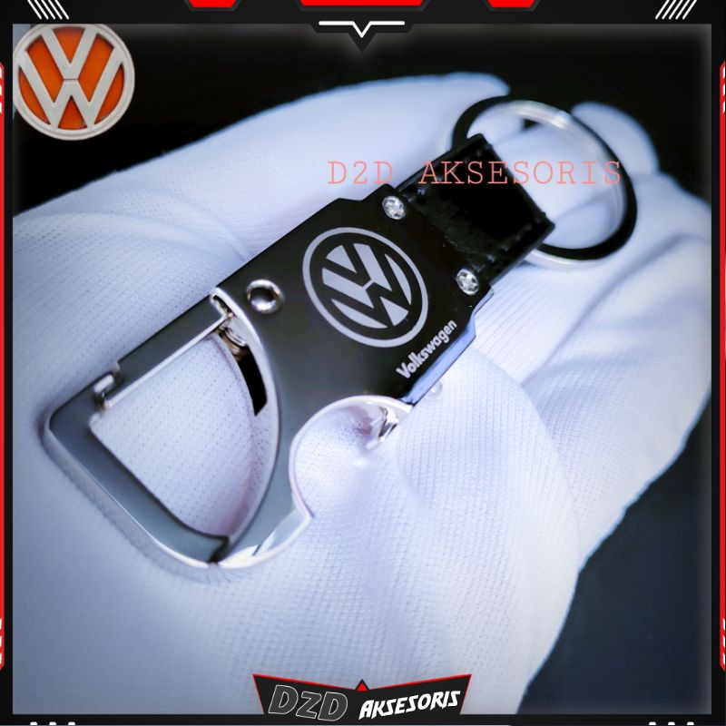 Gantungan kunci kulit mobil vw Volkswagen logo