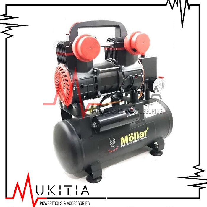 Kompresor MOLLAR AC1510 Kompresor Angin 1 HP 10L 10Liter Compressor Oilless Angin Silent