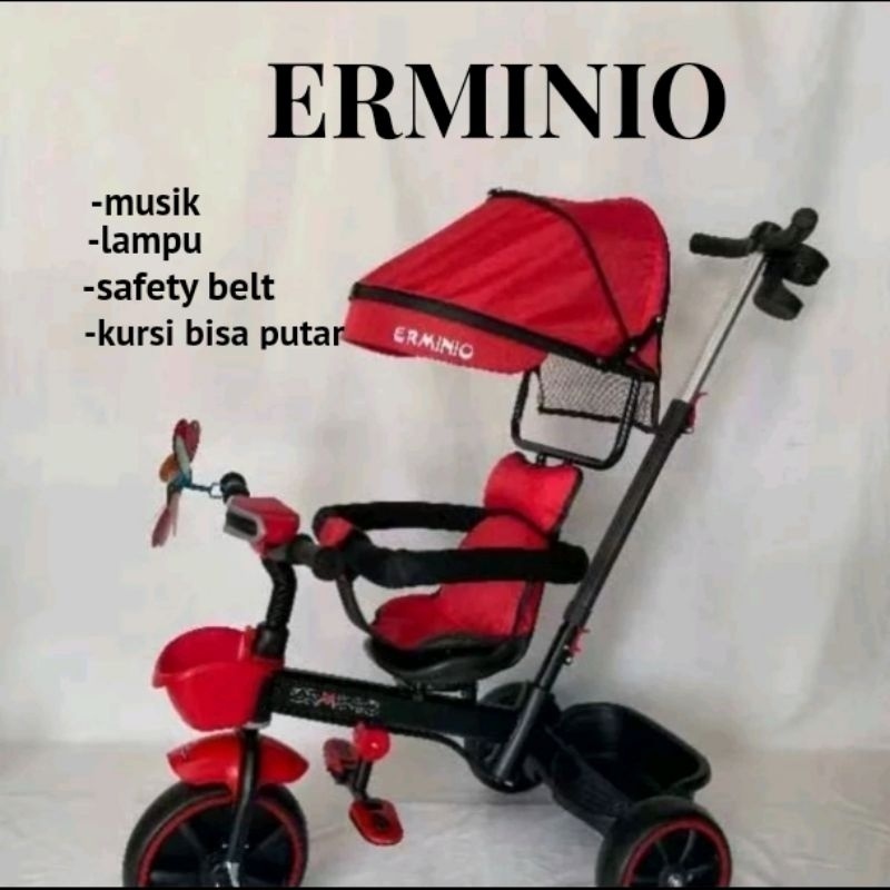 Sepeda Roda Tiga anak Erminio musik.jok bisa putar