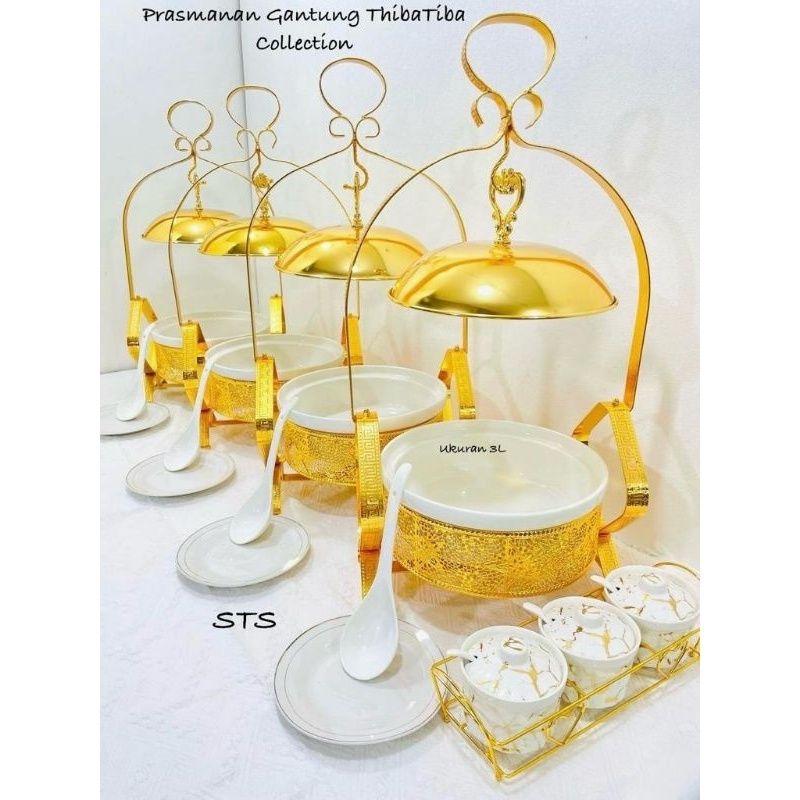 Prasmanan Stainless Gold ThibaTiba Collection / Wadah Saji / Prasmanan Sultan