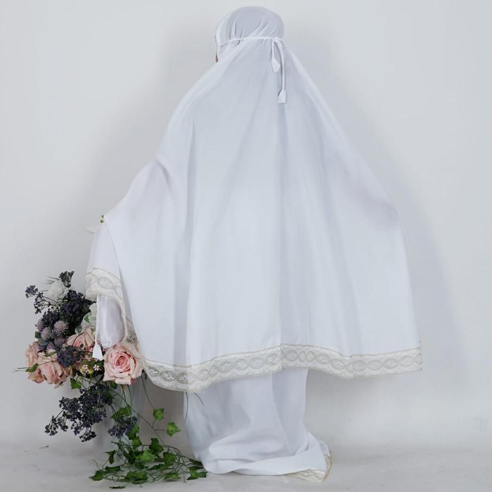 SB mukena anak natasya katun putih renda gold/ harga