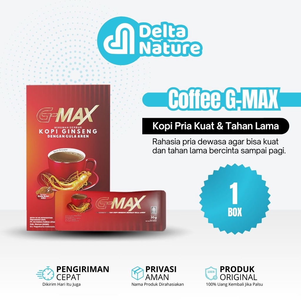 

Kopi Stamina Pria Kuat & Tahan Lama Original BPOM G-MAX Coffee Extra Ginseng