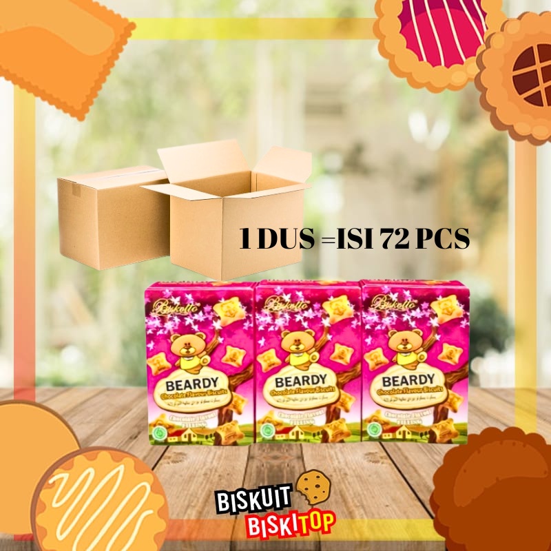 

B.BISKITOP - (1 DUS) BISKOTO BEARDY 2.8 KG Biskuit Biskitop Cemilan Anak Murah Biscuit Rasa coklat