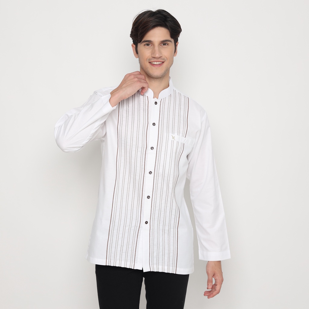 Nizar Bordir Baju Koko Putih Bordir Katun Premium - NX 13 Y PTH