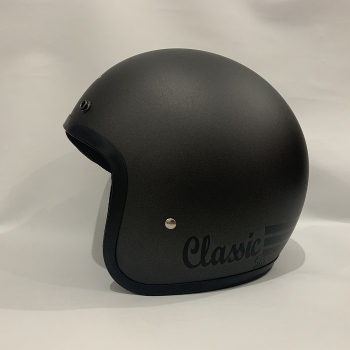 Helm Bogo Abu-Abu Doff Solid Helm Dewasa Helem SNI Helm Retro Classic - Bogo saja