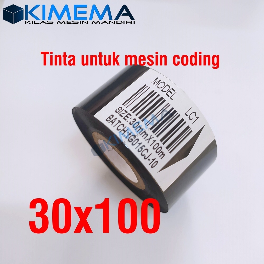 

LC1 30x100 Hot Stamping Foil Ribbon Tape 30mm x 100m Pita coding Tinta cetak expired date