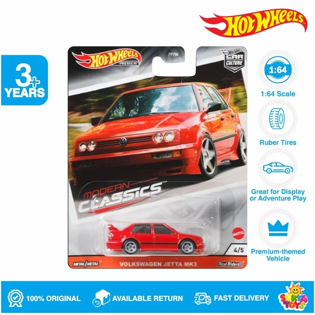 Hotwheels Premium Modern Classics Volkswagen Jetta MK3 Red