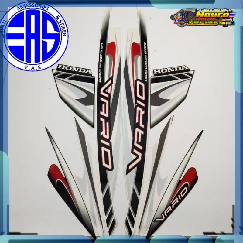 Stiker striping honda vario 110 karbu 2009 putih hitam  standar bagus