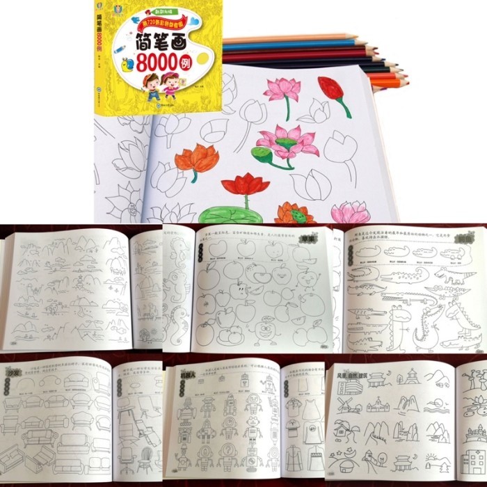 LilbilToys buku mewarnai anak 8000 object drawing book - 10000 object
