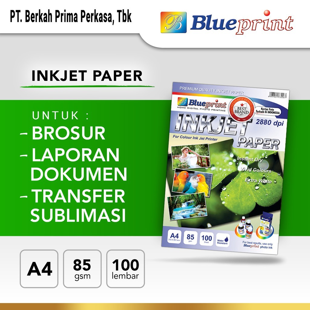 

Kertas Inkjet , Inkjet Paper BLUEPRINT 85 gsm A4