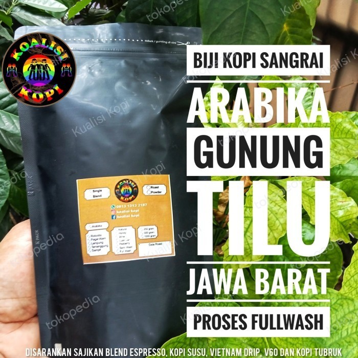 

READY STOCK!!! Biji Kopi Bubuk Arabika Gunung Tilu JaBar 1Kg Fullwash Profil Medium - Biji Utuh, 500 Gram