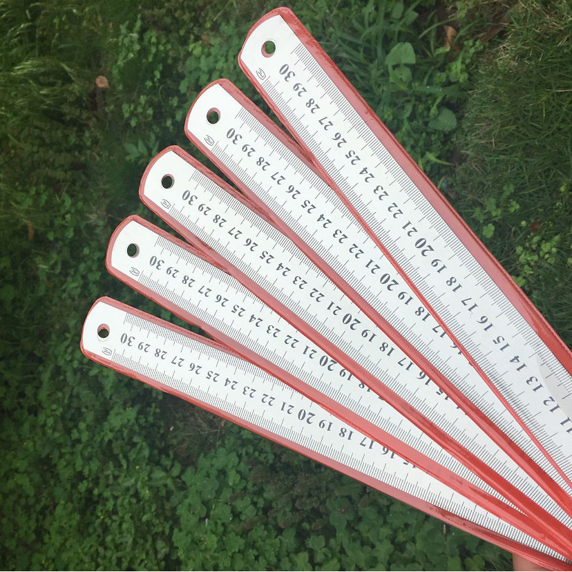 

3pcs Cheap Back to shcool gift Long Drawing ruller aluminium ruler Stationery tool 15/20/30cm 6/8/12inch Nice gifts for students