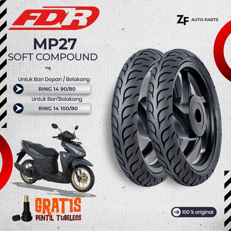 BAN MOTOR MATIC FDR RING 14 SPORT MP76 SOFT COMPOUND VARIO MIO GENIO BEAT TUBLES DEPAN BELAKANG SEPA