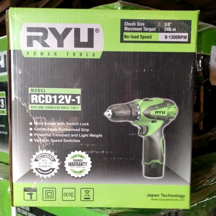 RYU CORDLESS DRILL RCD 12-1/ RYU MESIN BOR CAS 12V