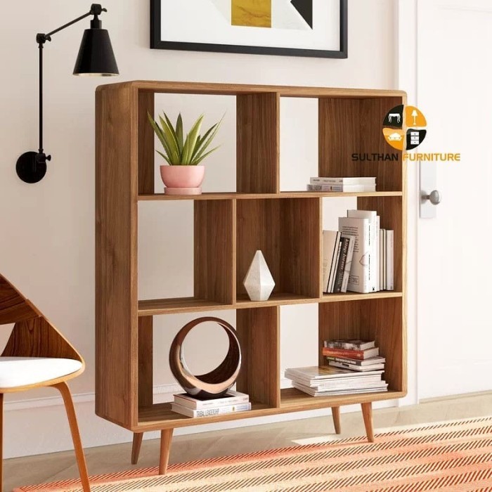 Rak Buku Retro Minimalis - Kabinet Laundry Kayu Jati - Lemari Hias