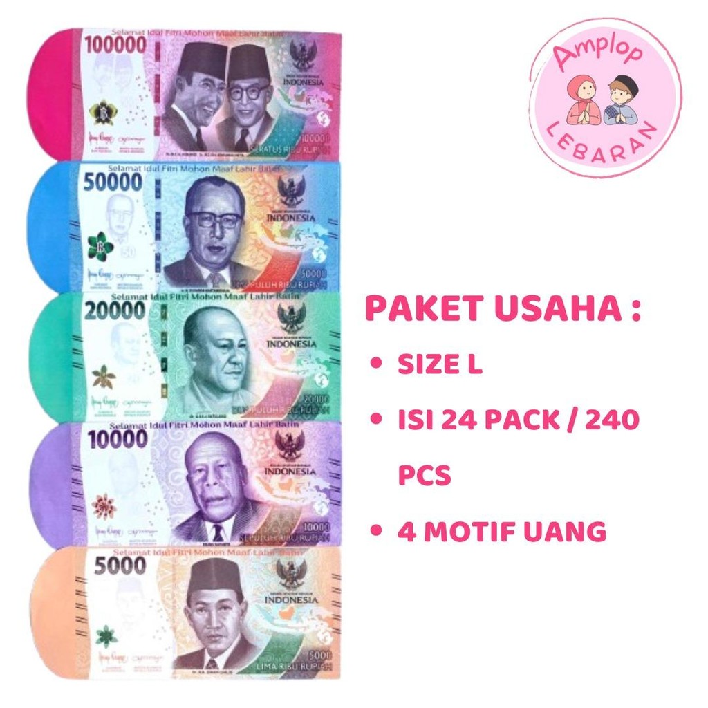 

Paket Usaha isi 250 Uk Gede Paket Grosir Amplop Lebaran Motif RANDOM Uk L 9x17cm
