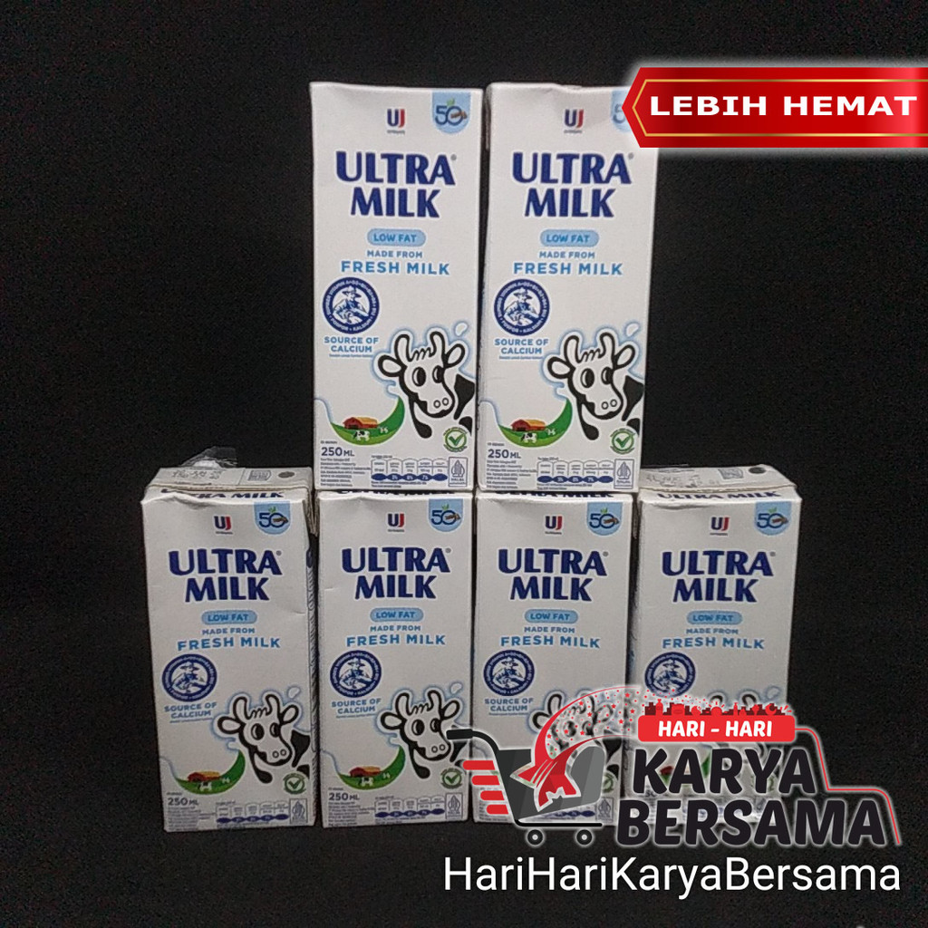 

MINUMAN SUSU CAIR ULTRA MILK LOW FAT PLAIN UHT PACK ISI 6'S X 250ML