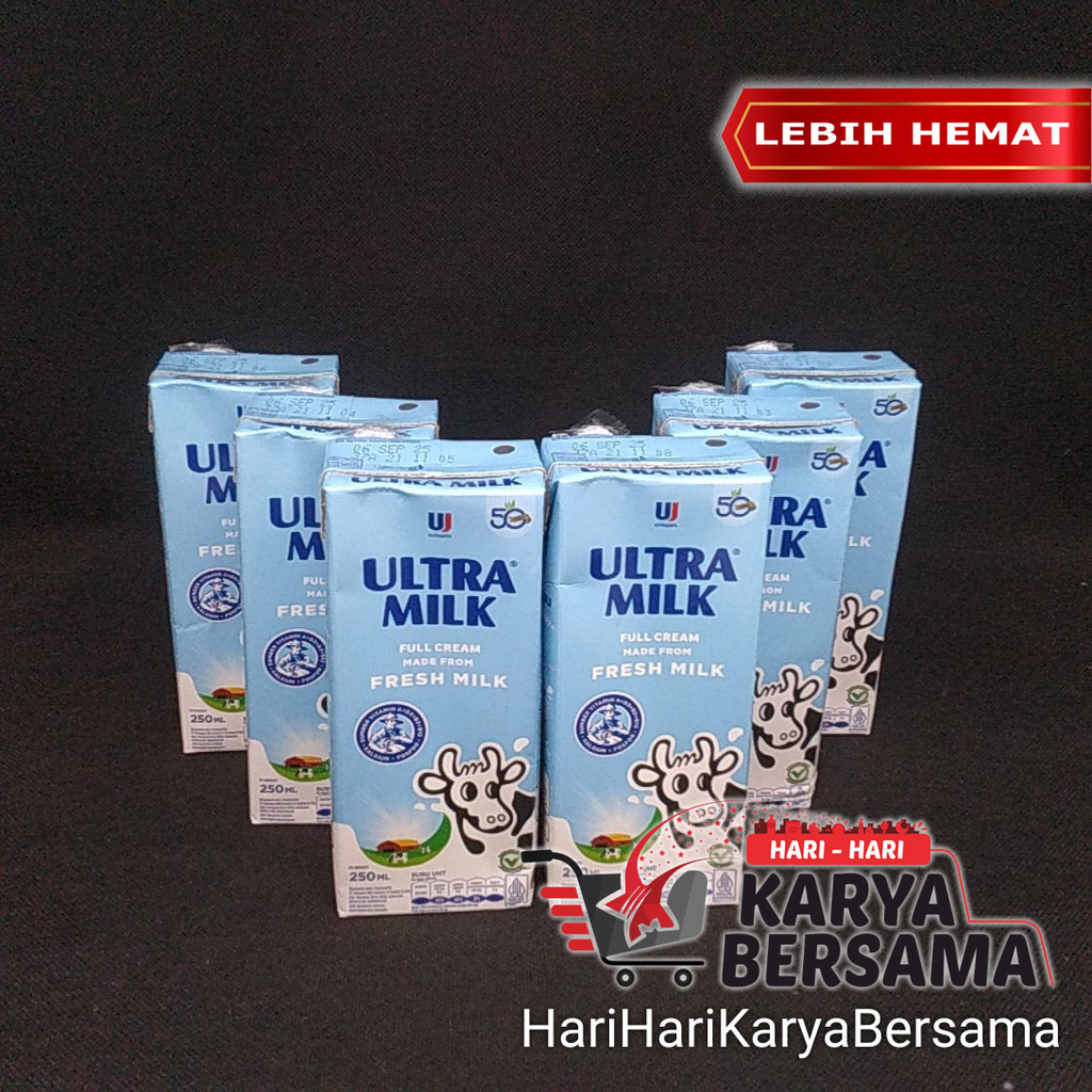 

MINUMAN SUSU CAIR ULTRA MILK UHT PLAIN PER-PACK ISI 6'S X 250ML