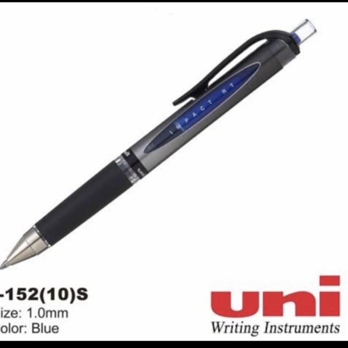 

PRODUK TERLARIS Ballpoint Uni Ball Gel Impact RT Sign pen (UMN-152) harga satuan/1pcs - Biru