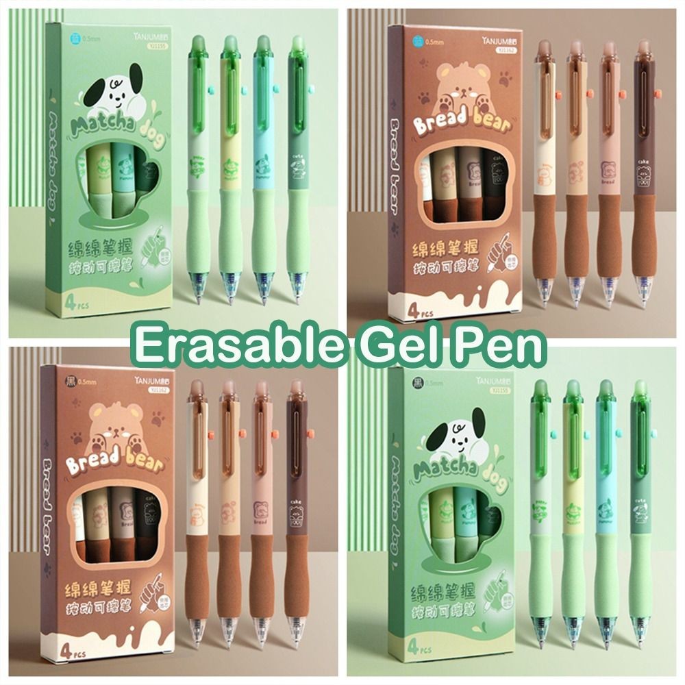 

Kawaii Aesthetic Thermal Eraser Pen Cartoon Black Blue Ink Erasable Gel Pen Cute INS 0.5mm Writing Pen Office Supply