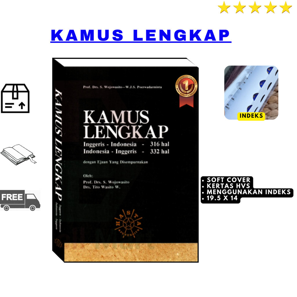 Kamus Bahasa Inggris / Kamus Lengkap / Kamus Hasta Inggris - Indonesia Indonesia - Inggris SOFT COVE