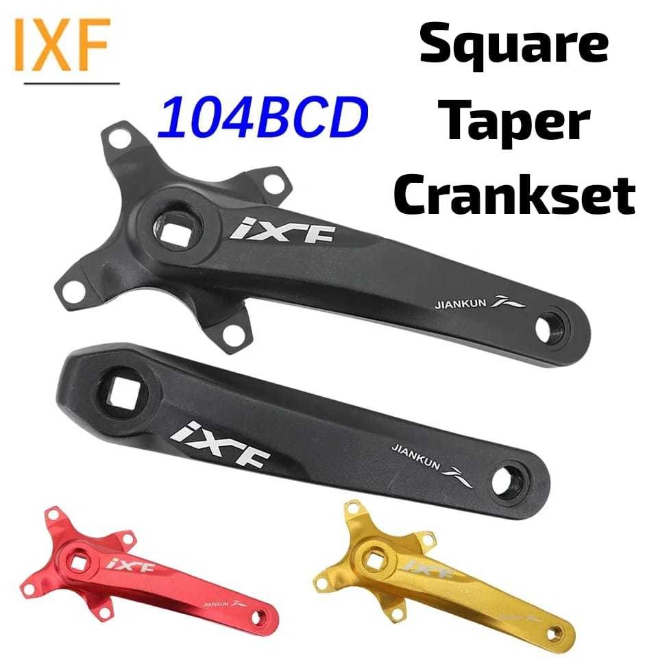 Crankset IXF Jiakun Square Taper 170mm BCD 104 Single Double Chainring + BB Kotak Bottom Bracket Pak