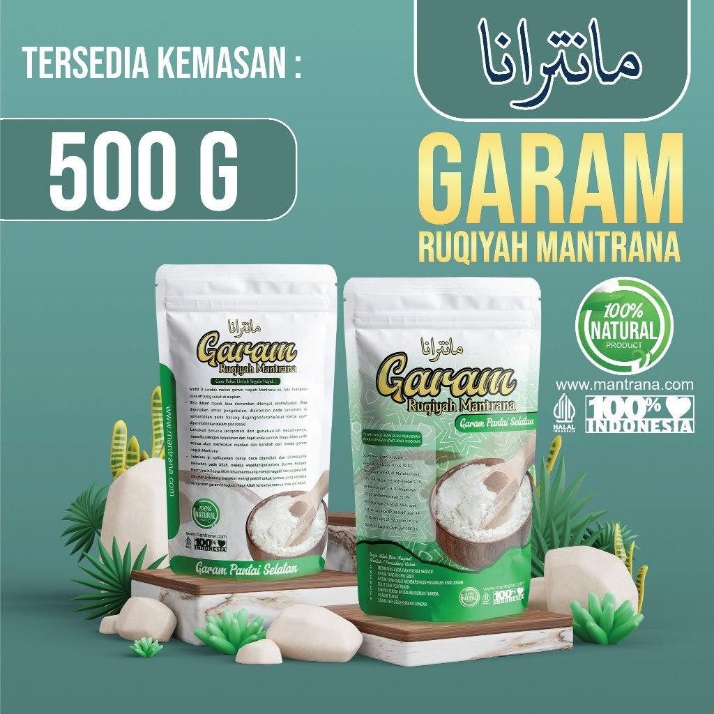 

Garam Ruqyah Mantrana Kemasan 500 gram - Menetralisir Ruangan dan Usaha dari Energi Negatif Garam Ruqyah Syekh Ali Jaber- Hitam, Salt