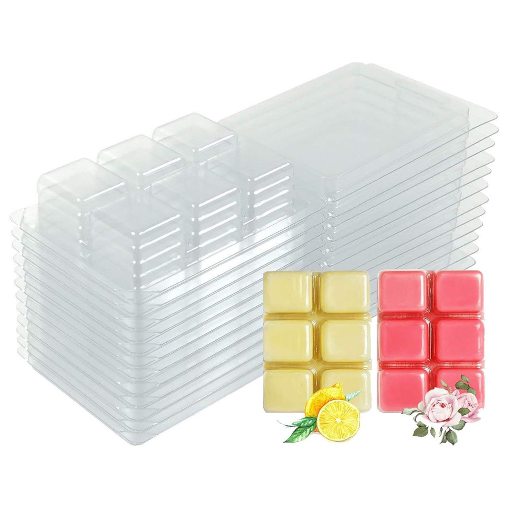 

Wax Melt Mould Round Square Heart Shape Wax Clear Empty Plastic Clamshells Scented Candle Mold for Candles Making Supplies Tool