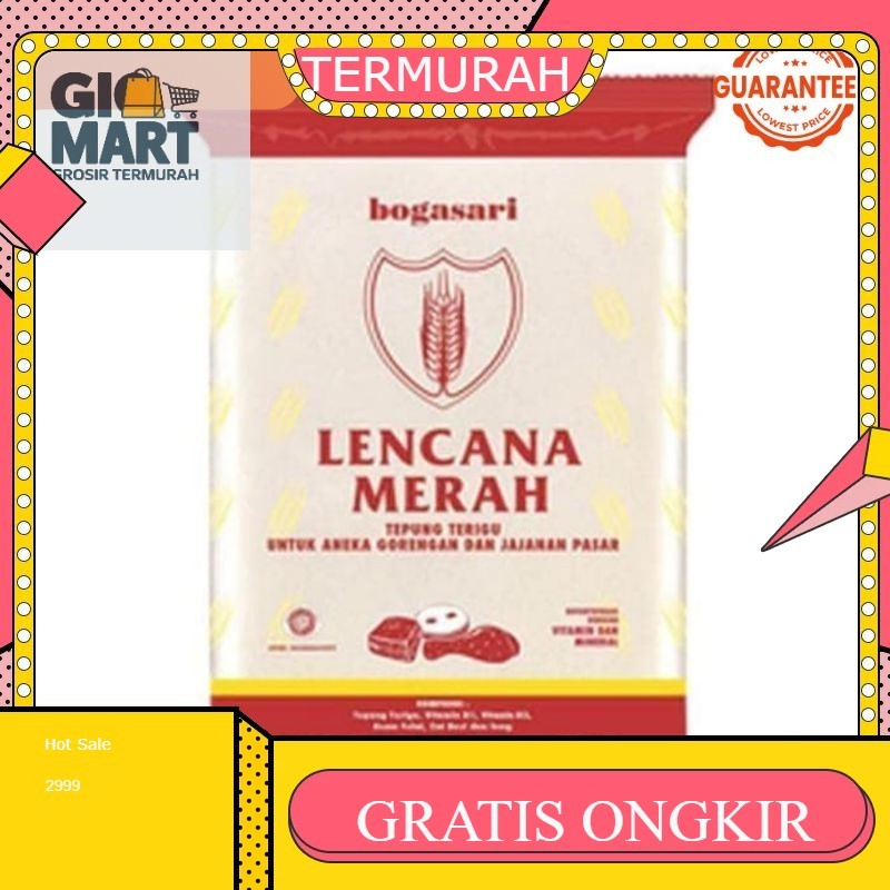 

Tepung Terigu Lencana Merah Bogasari 1 kg Protein Rendah