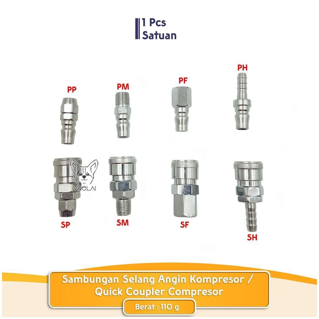 [1 SET] Sambungan Selang Angin Kompresor / Quick Coupler Compresor