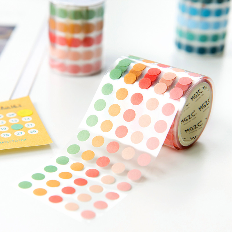 

Decorative Adhesive Washi Tape, Masking Tape, DIY Scrapbooking Sticker Label, Japanese Stationery, Color Dots, 5x300cm