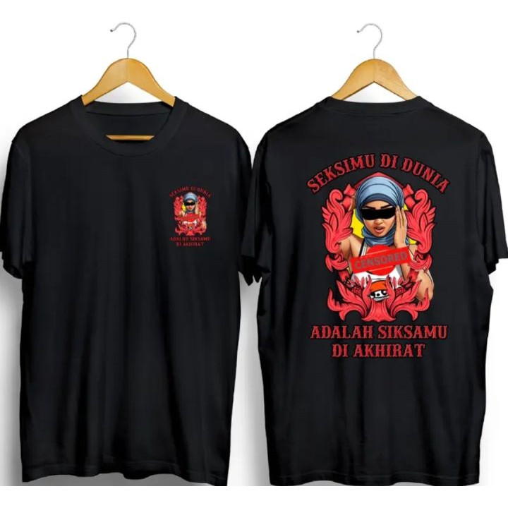 T-Shirt Kaos Baju Boxy Pria Seksimu di dunia Cotton Printing slim fit Tees Unisex