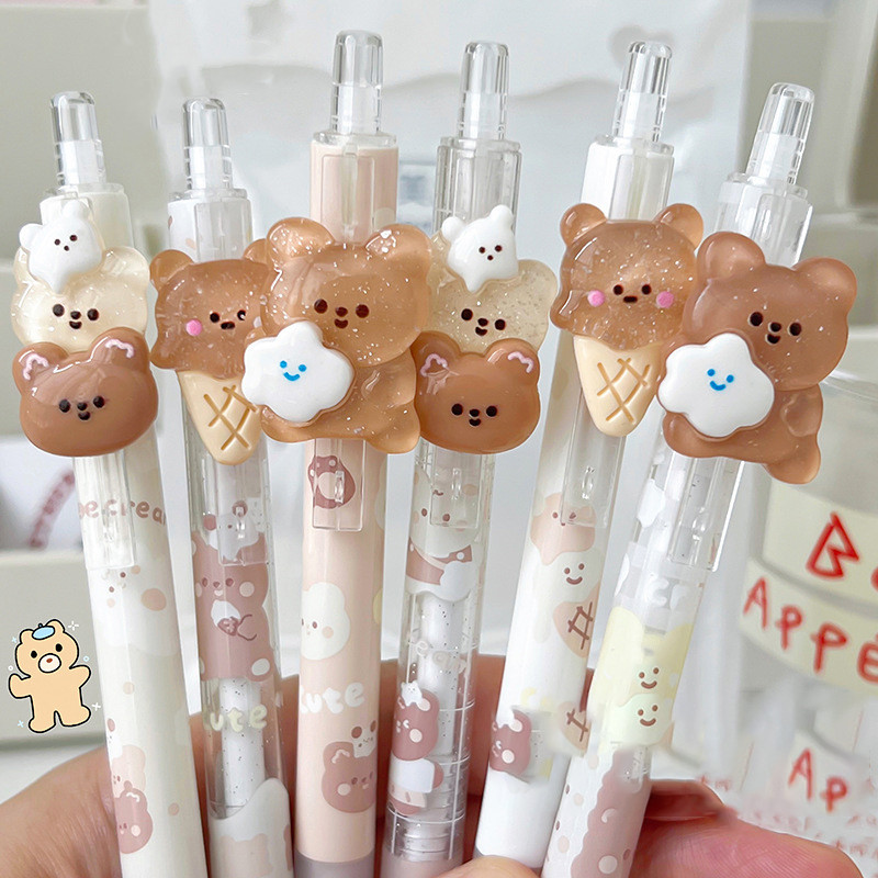 

Random 1pc Bear Mechanical Pencil 0.5mm Cartoon Automatic Pencil Kawaii Press Pen Stationery School Office Supplies Kids Gift