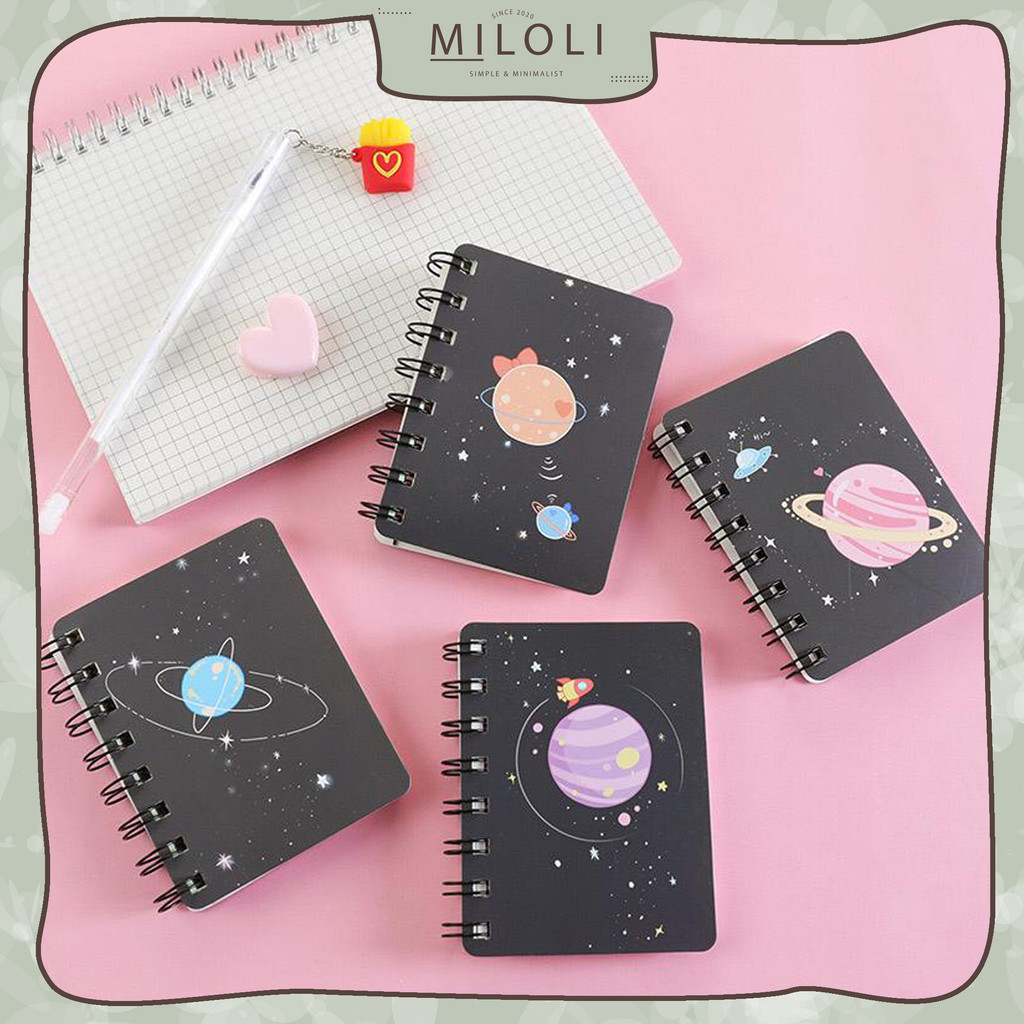 

[MILOLI] 1Pcs BUKU CARTOON PLANET A7 MINI POLOS Diary Notebook Kecil Motif Buku Mini Catatan polos - E0062