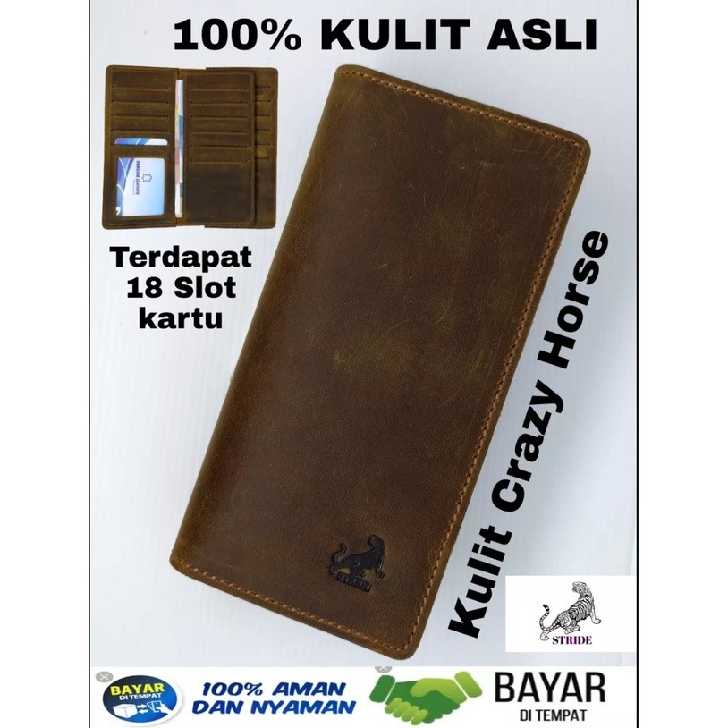 FG45RF Dompet Pria Full Kulit Asli - Dompet Kulit Asli Crazy Horse Panjang - Dompet Pria KUlit Asli 
