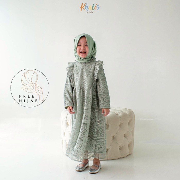 [Khalis Kids] Erina Dress Gamis / Baju Dress Gamis Anak Perempuan 1-8 Tahun - Pink, 3-4Y