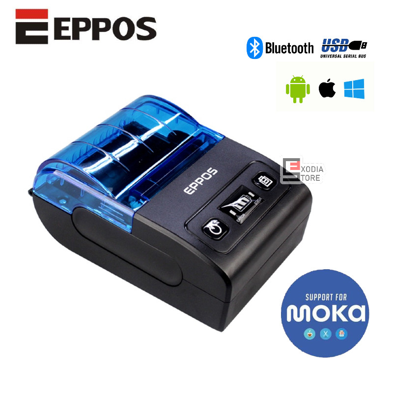 Mini Portable Thermal Printer Bluetooth Baterai Rechargeable EPPOS EP5821 PPOB / Kasir 58mm | Suppor