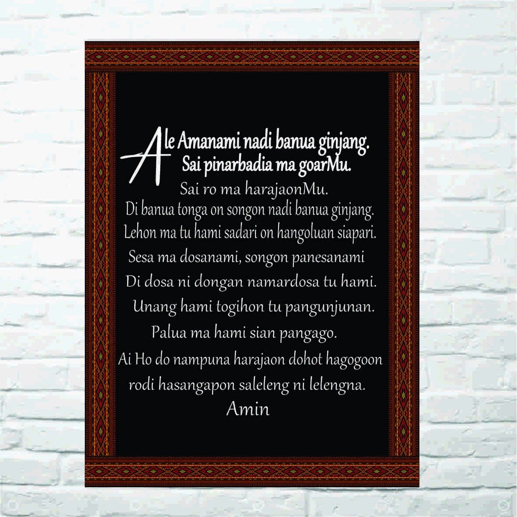 DOA BAPA KAMI BAHASA BATAK -WALL DECOR/ HIASAN DINDING TEMPEL UK 20X30CM