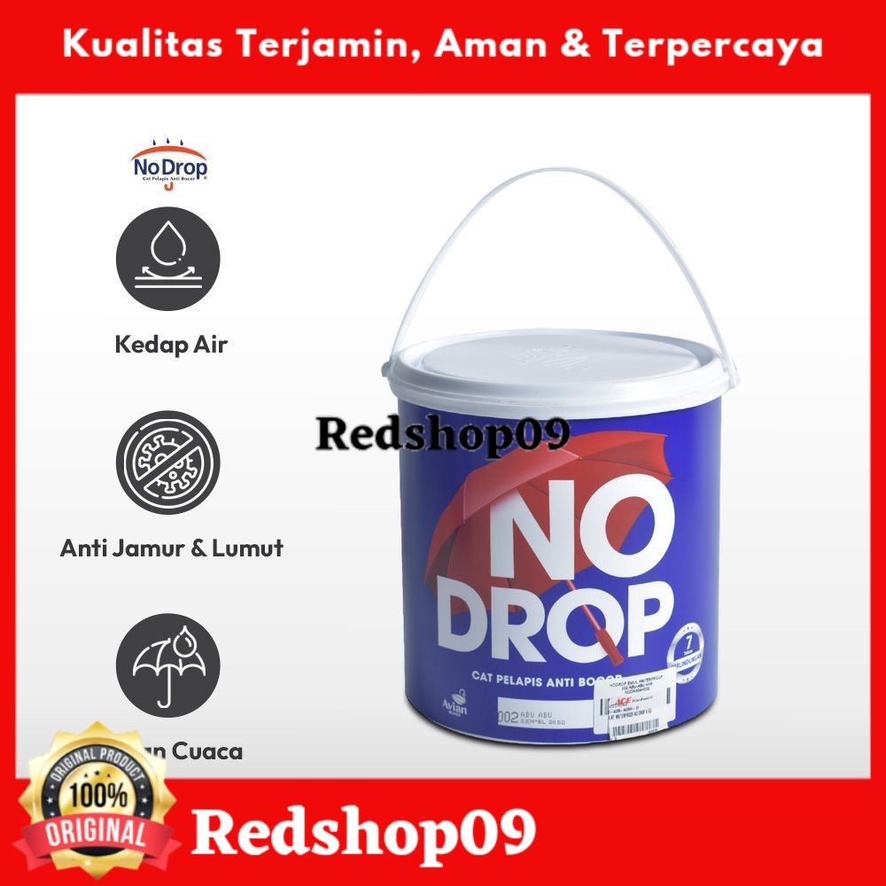 AZKO No Drop 4 Kg Cat Dinding Waterproof - Abu-Abu