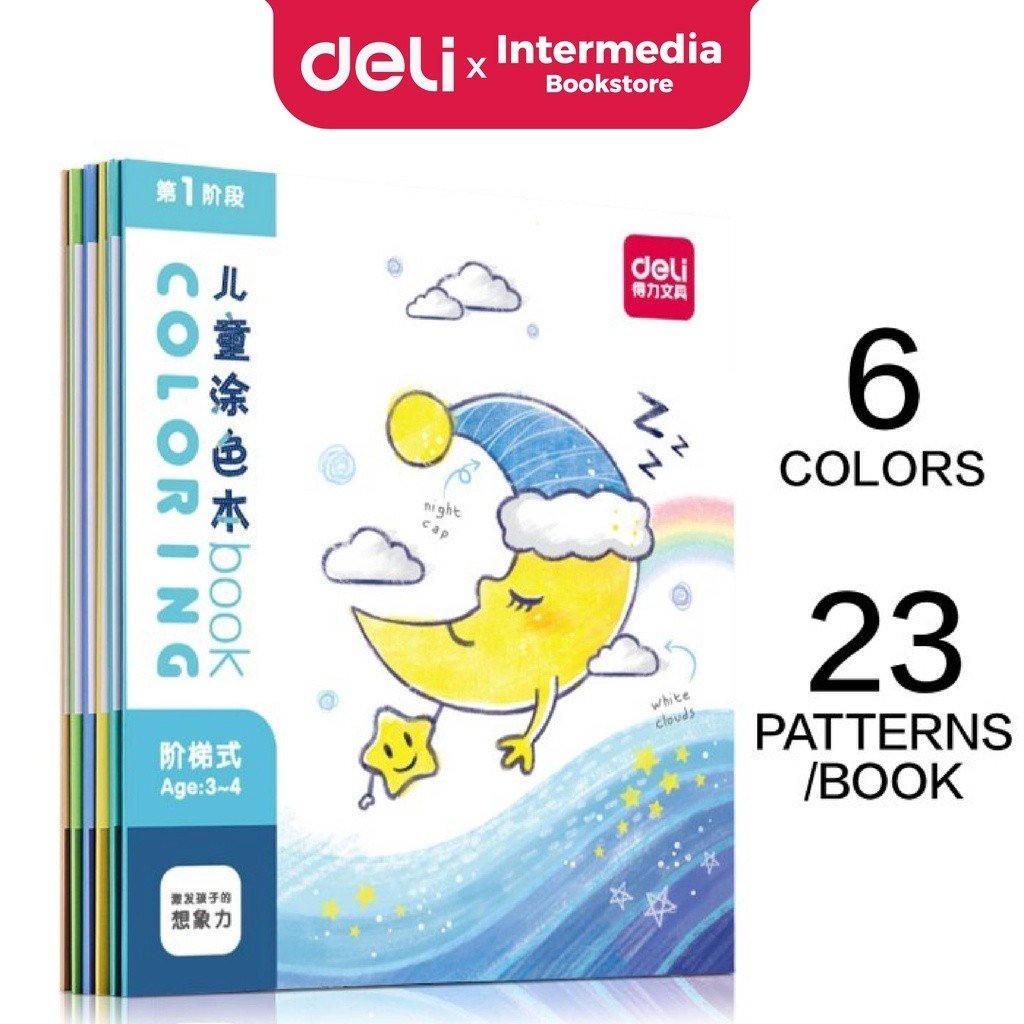 

BOBOMART X Deli 73353 Buku mewarnai cover animasi, kualitas kertas bagus