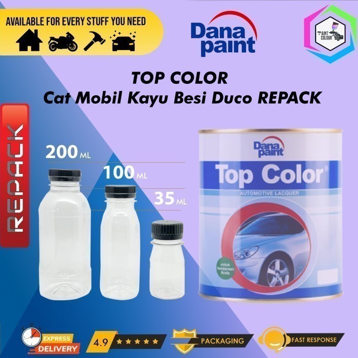 TOP COLOR 4278 Merah Bata - Cat Mobil Kayu Besi Duco - 35ml