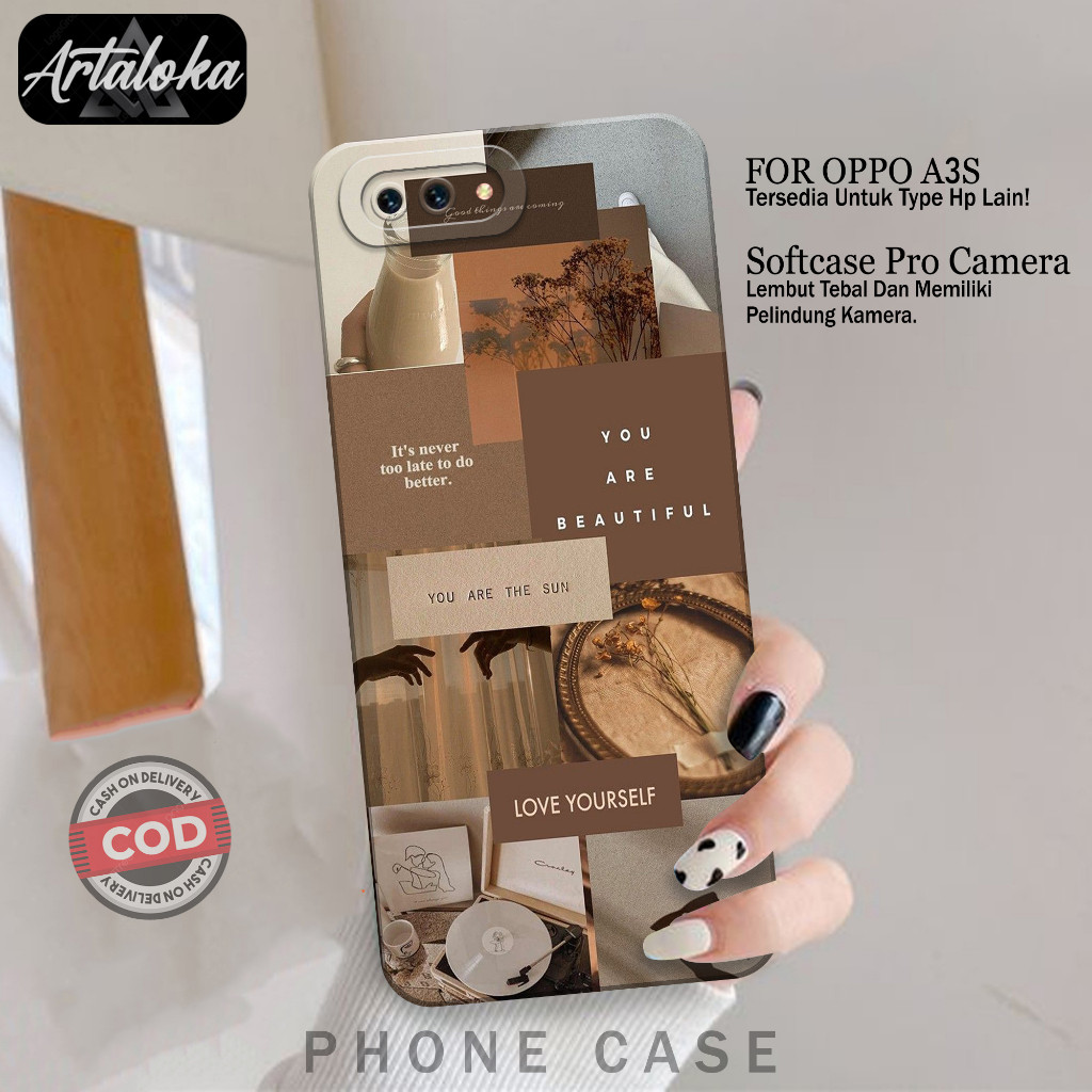 Case Hp Oppo A3S Terbaru Fashion Case Aesthetic Softcase Oppo A3S Case Pro Camera Silikon Tpu Macaro